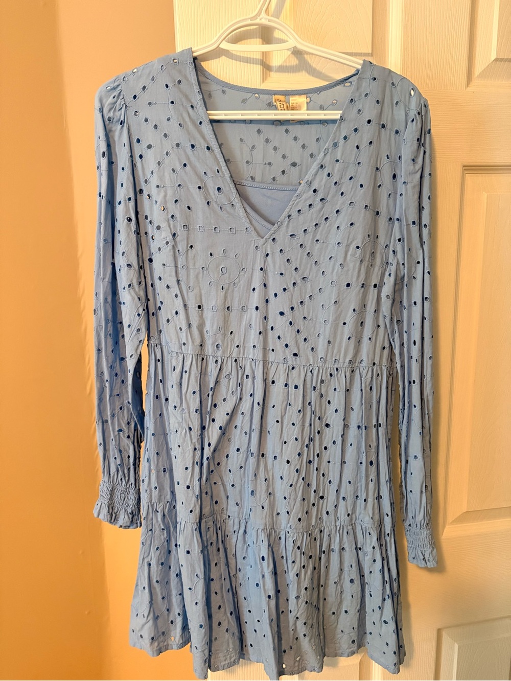 Divided Light Blue Eyelet Dress